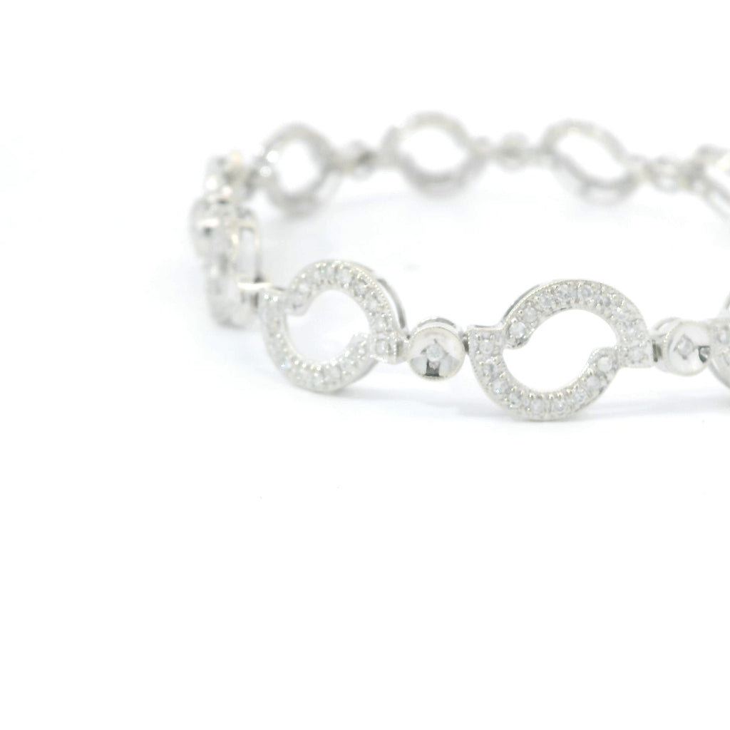 Elegant White Gold  Diamond Chain Bracelet