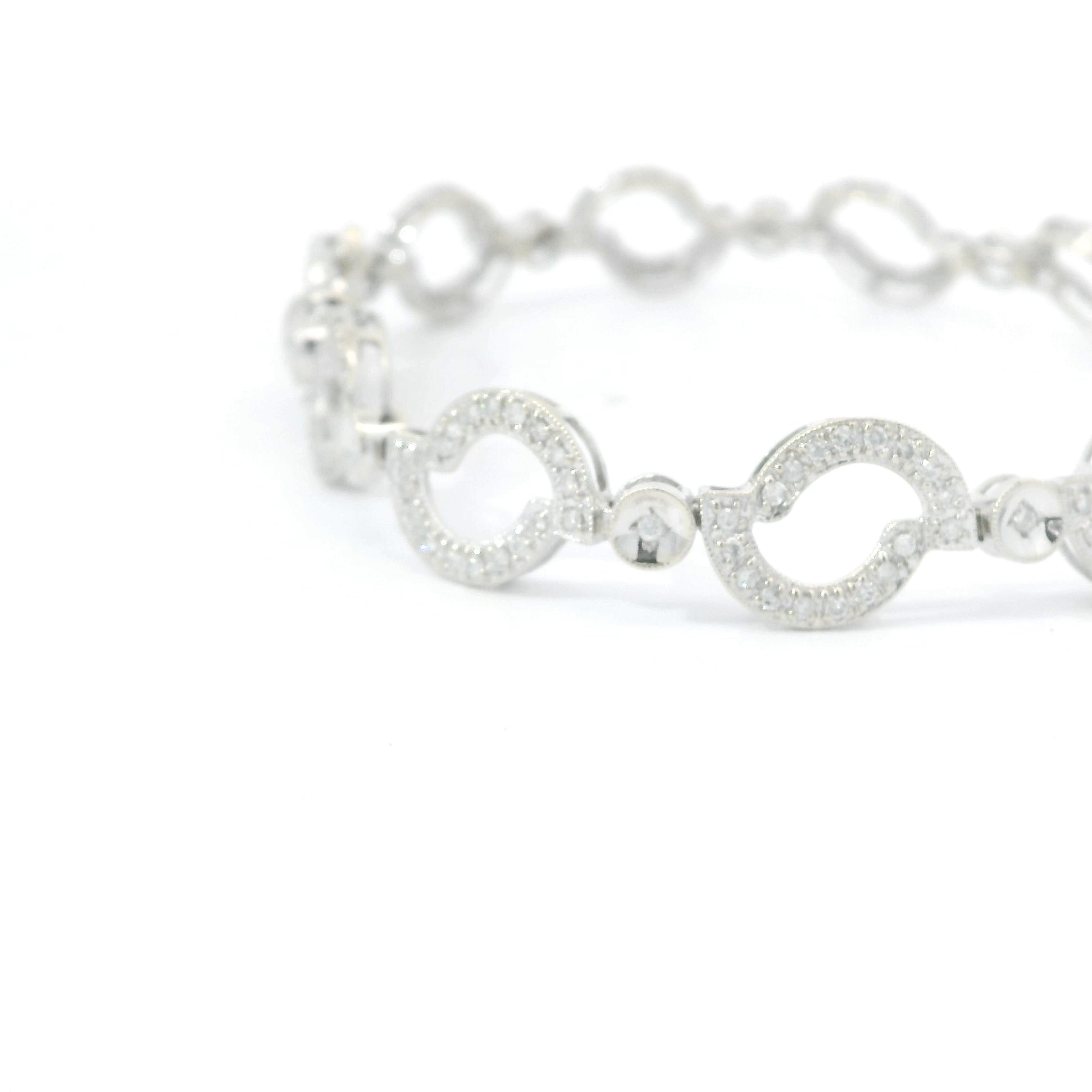 Elegant White Gold  Diamond Chain Bracelet