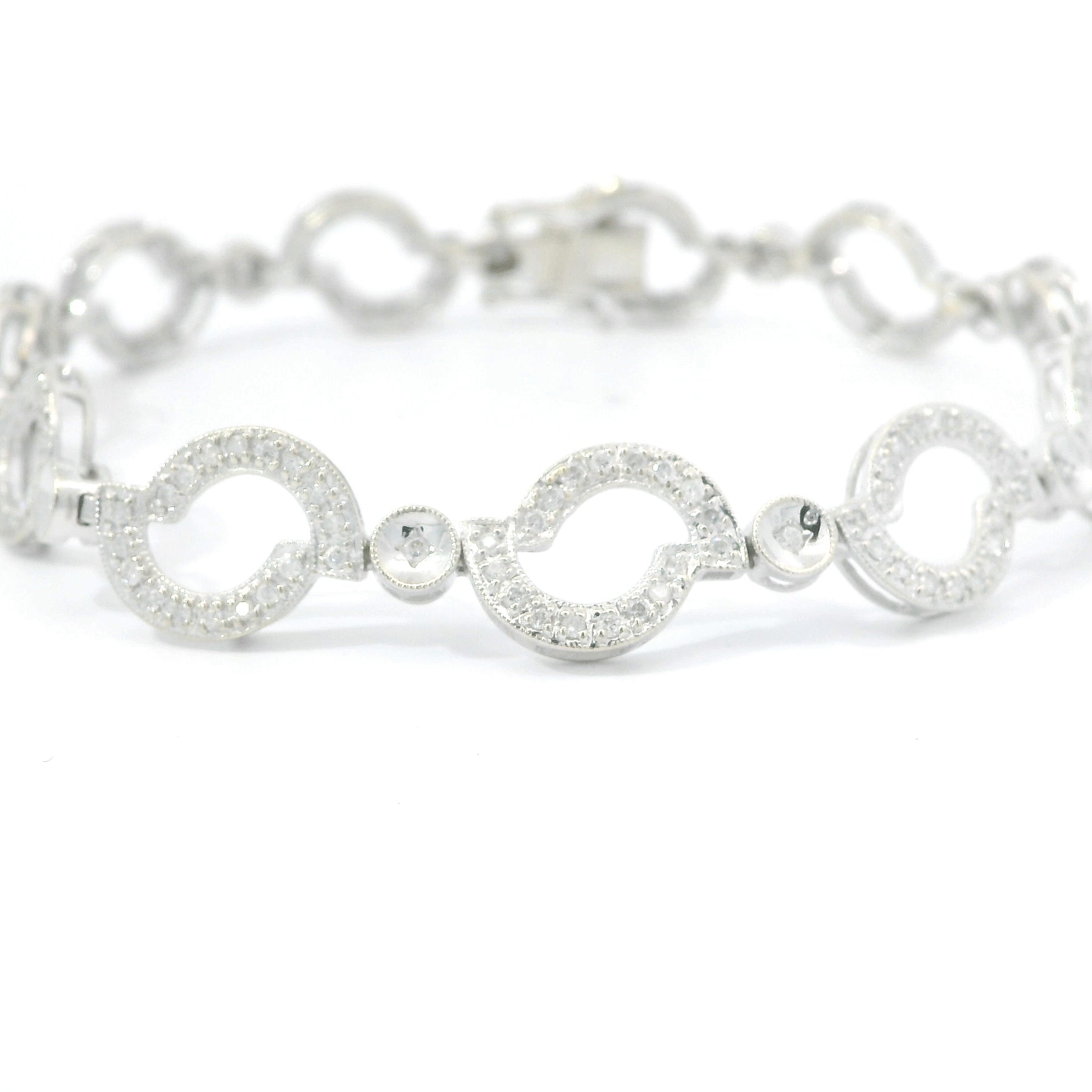 Elegant White Gold  Diamond Chain Bracelet