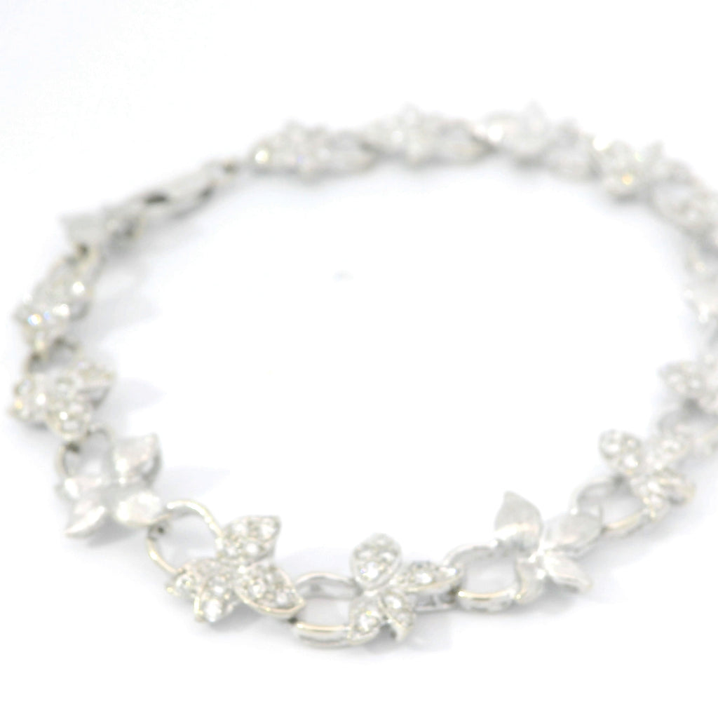 White Gold Bracelet with Round Cut Diamonds