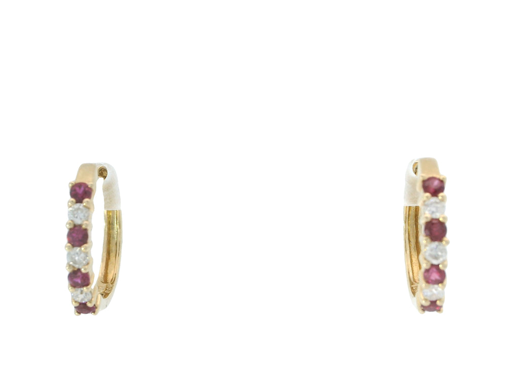 Elegant Ruby and Diamond Earrings