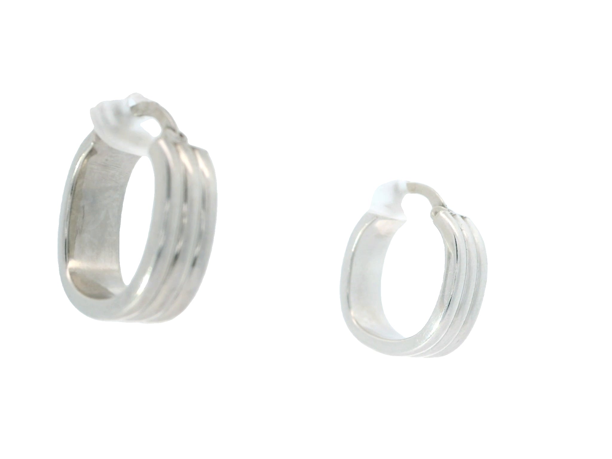 Elegant White gold Hoop Earrings