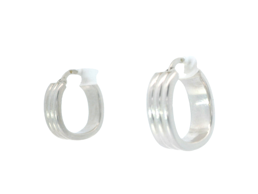 Elegant White gold Hoop Earrings