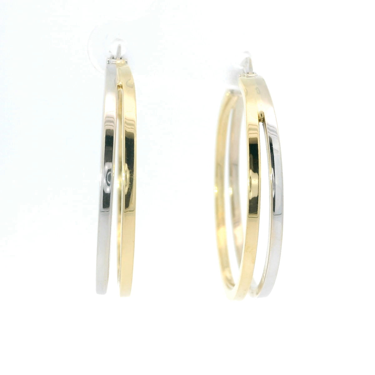 Elegant Two-Tone Hoop Earrings