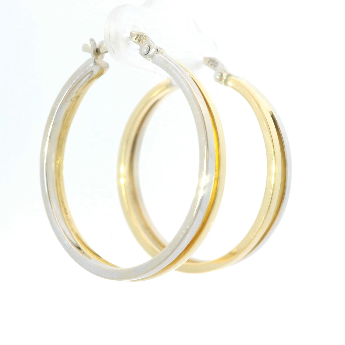 Elegant Two-Tone Hoop Earrings