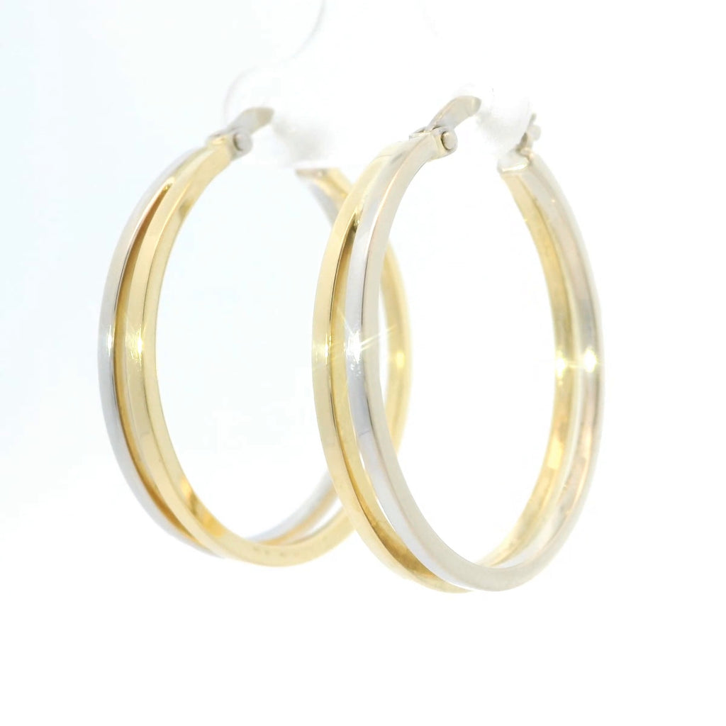 Elegant Two-Tone Hoop Earrings