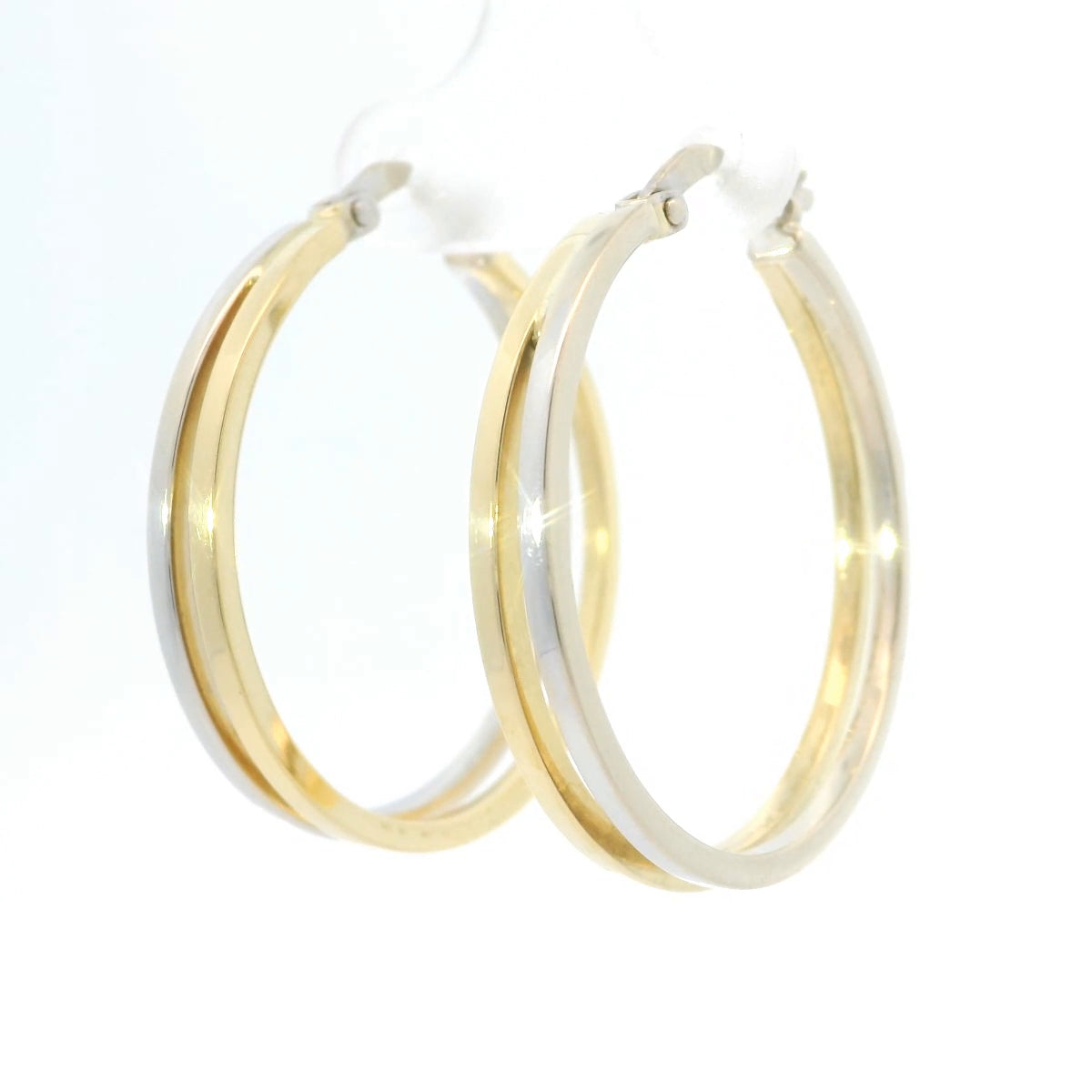 Elegant Two-Tone Hoop Earrings