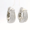 White Gold Hoop Earrings with Square Cut Diamonds