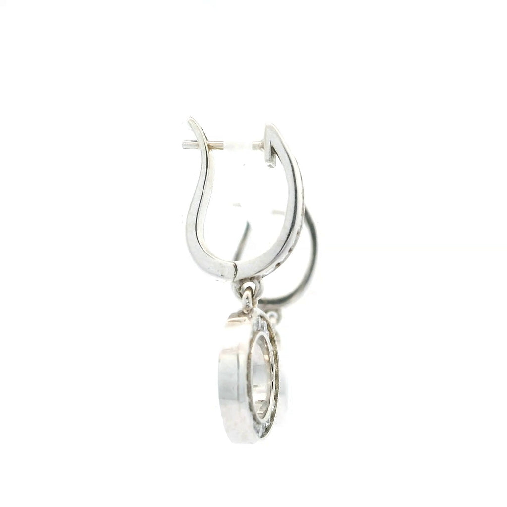 White Gold Dangle Earrings with Round Brilliant Diamonds