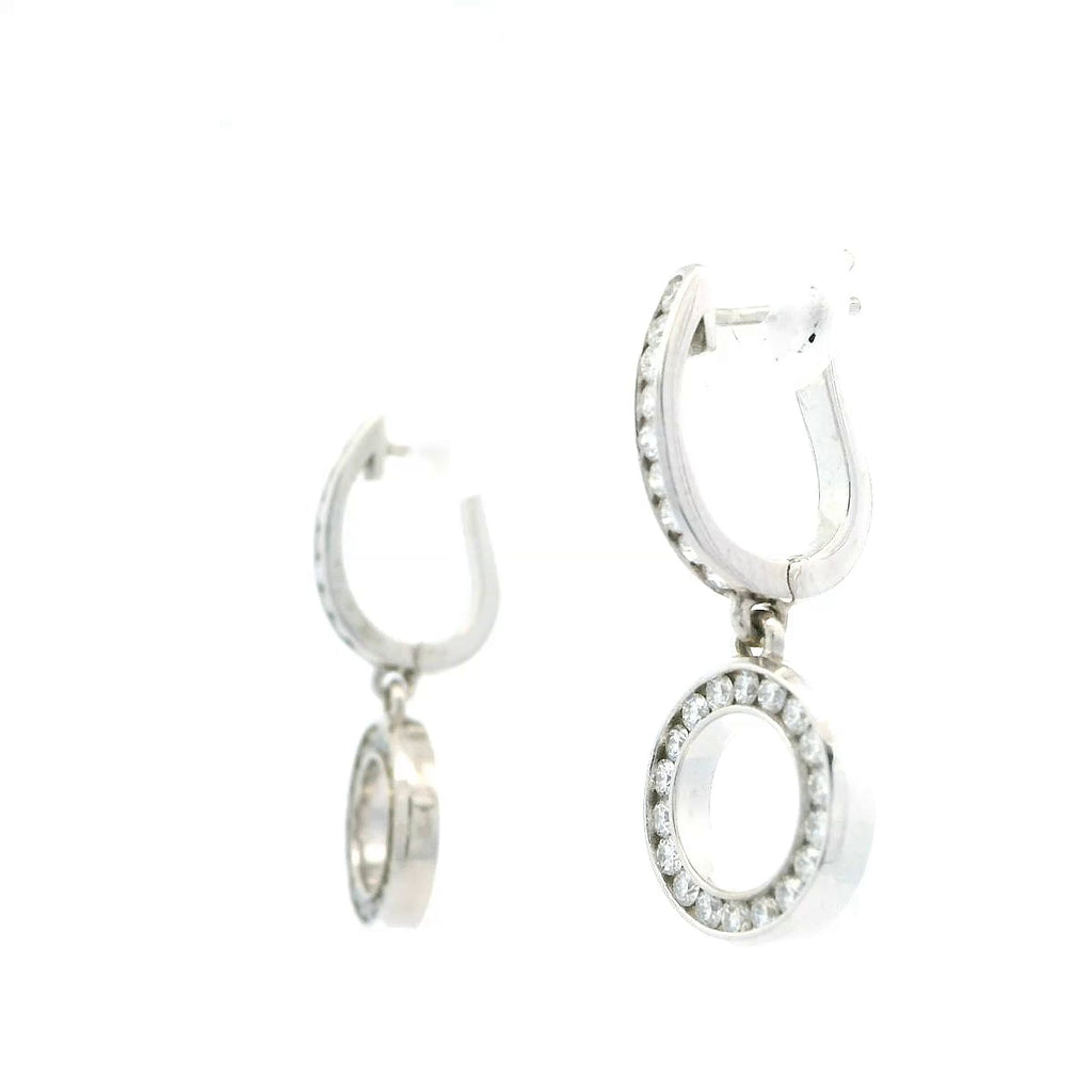 White Gold Dangle Earrings with Round Brilliant Diamonds