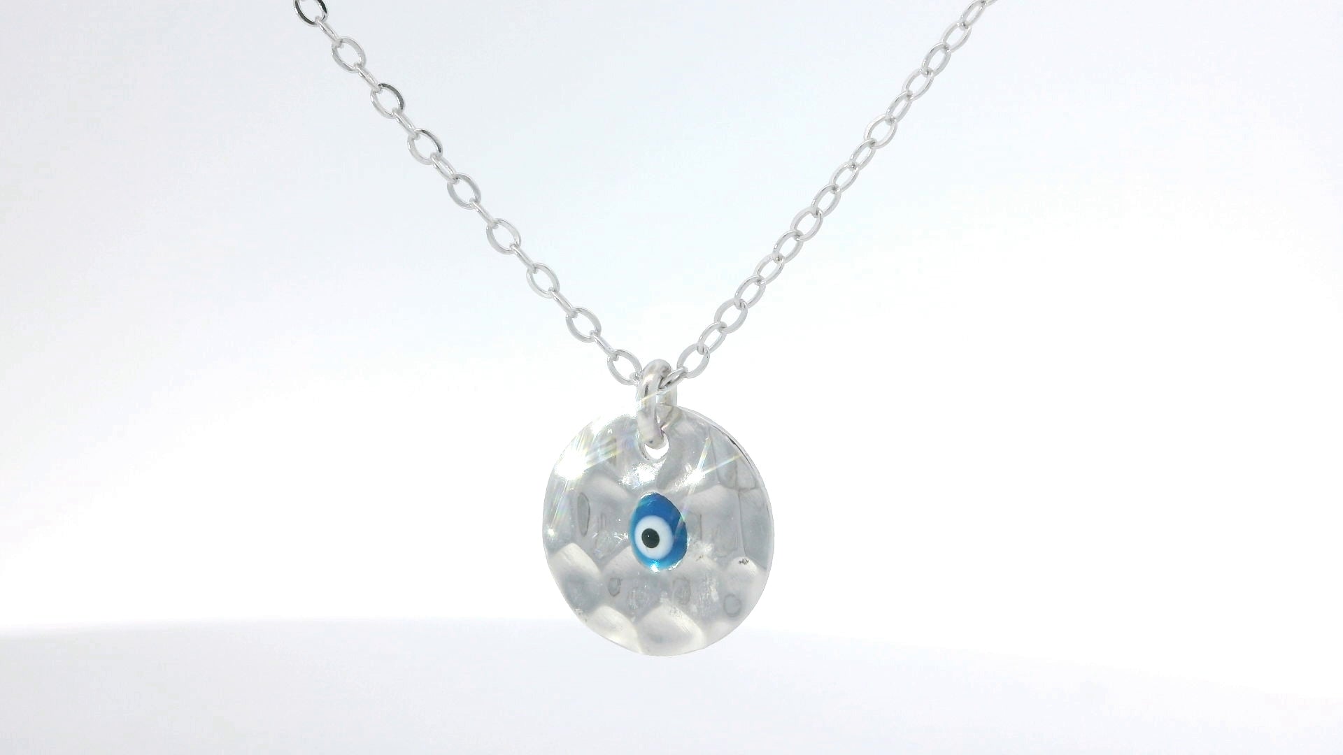 Silver 'Evil Eye' Charm Necklace