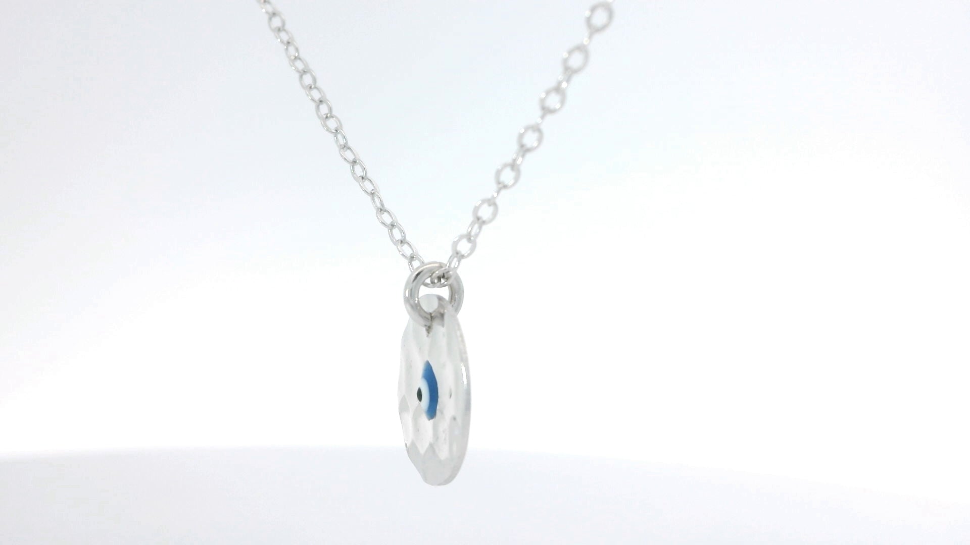 Silver 'Evil Eye' Charm Necklace