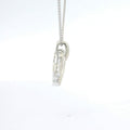 White Gold Heart Pendant Charm Necklace with Round Cut Diamond