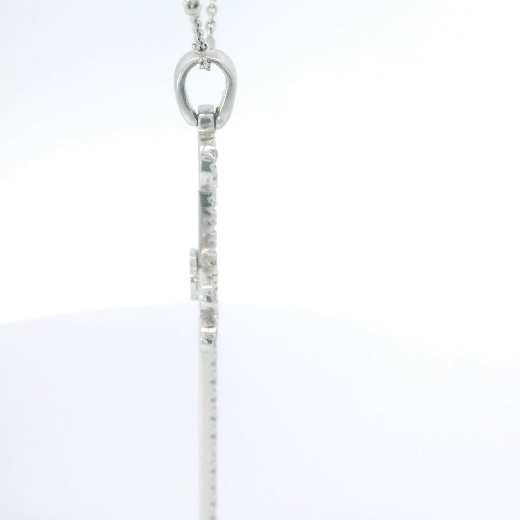 White Gold Diamond Cross Necklace