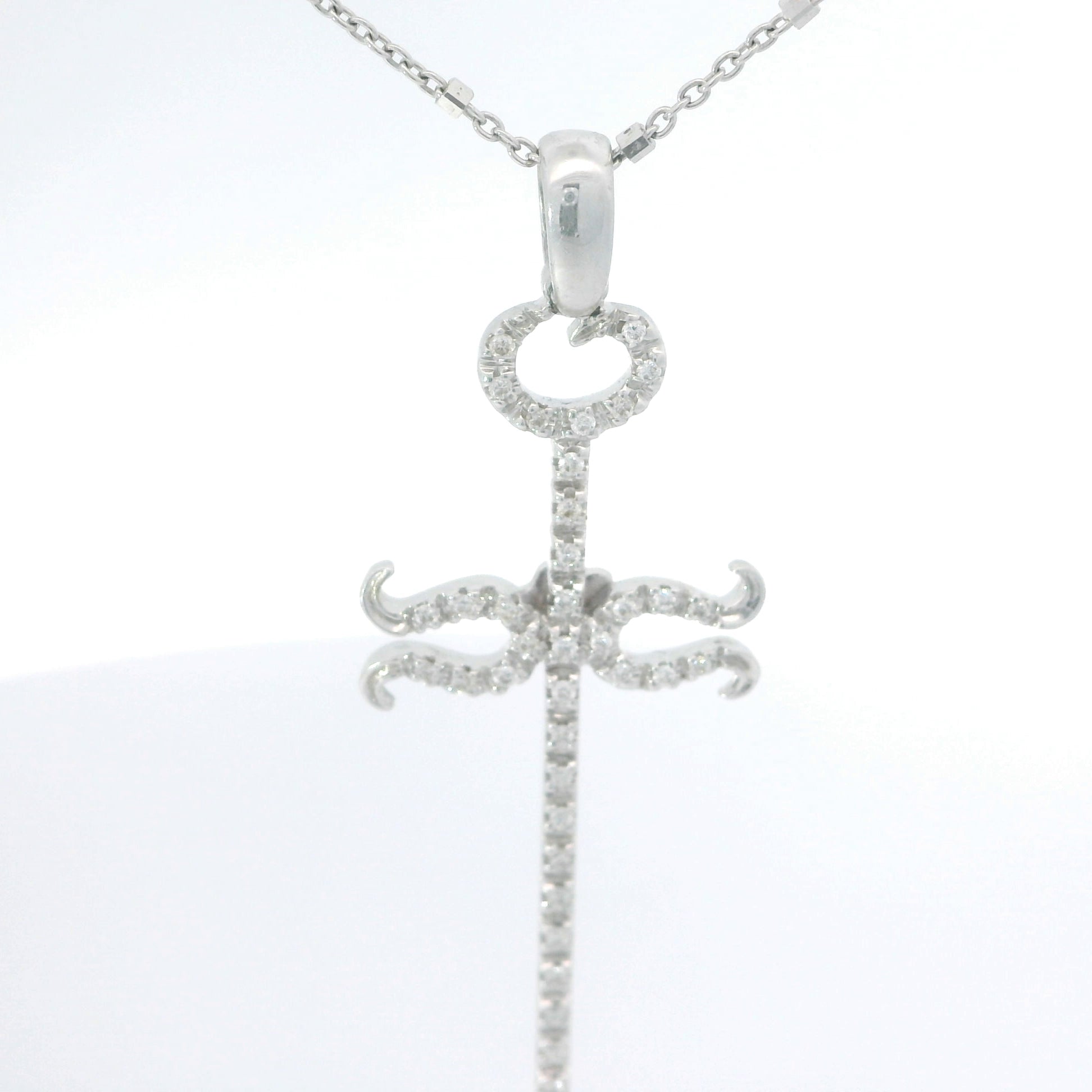 White Gold Diamond Cross Necklace