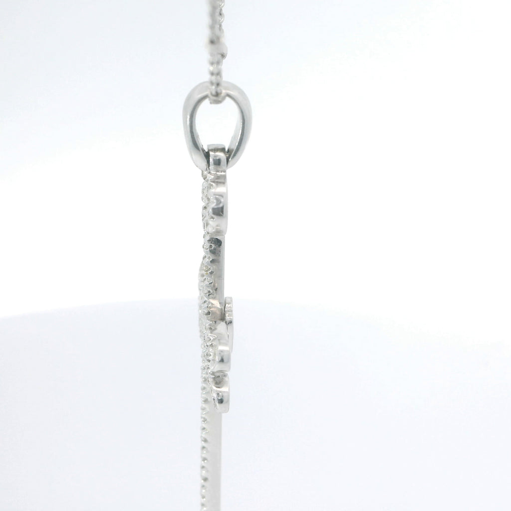 White Gold Diamond Cross Necklace