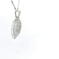 White Gold Over  Heart Diamond Pendant Necklace