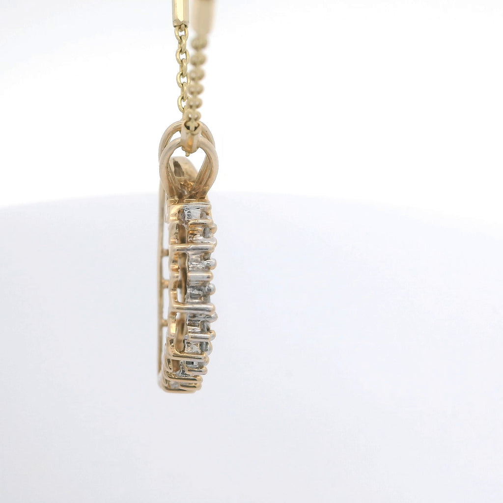 Yellow Gold Diamond Heart Charm Necklace