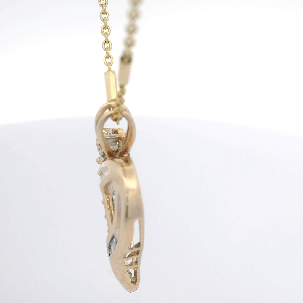 Yellow Gold Diamond Heart Charm Necklace