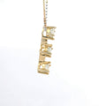 Yellow Gold Diamond Necklace with Princess Cut Brilliant Diamonds