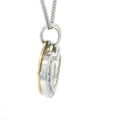 Yellow Gold Heart Pendant Charm Necklace with Round Cut Diamonds