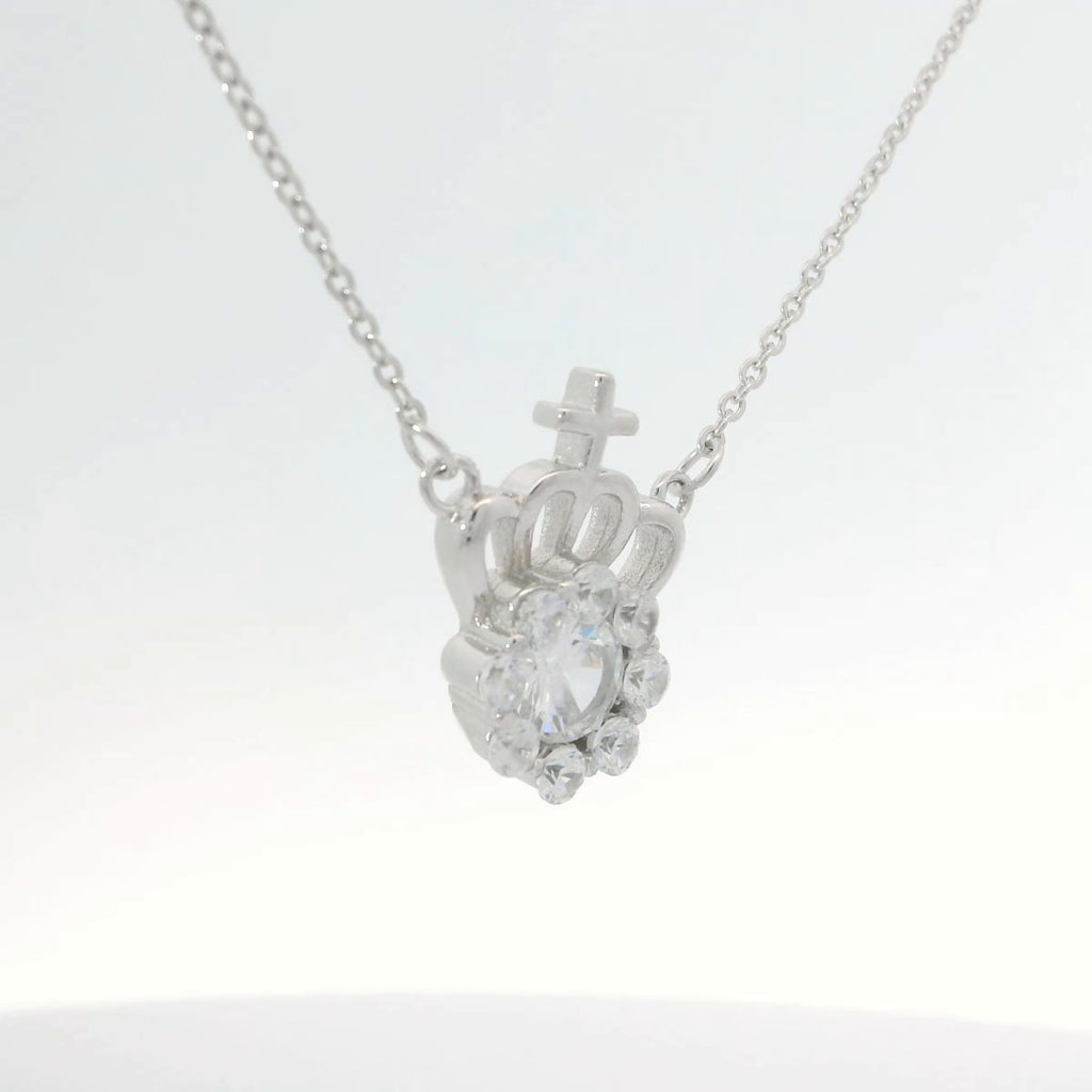 Elegant Crown Pendant Necklace