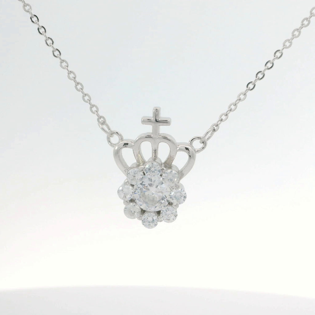 Elegant Crown Pendant Necklace