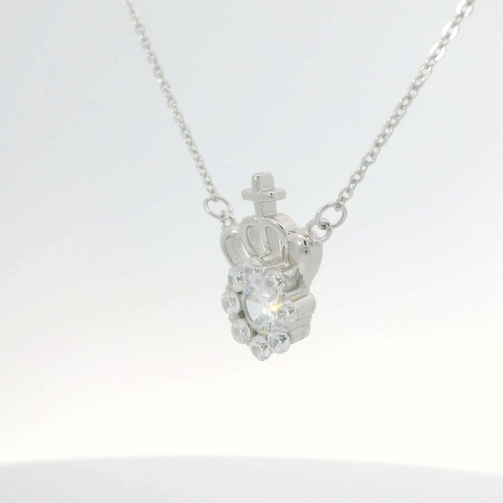 Elegant Crown Pendant Necklace