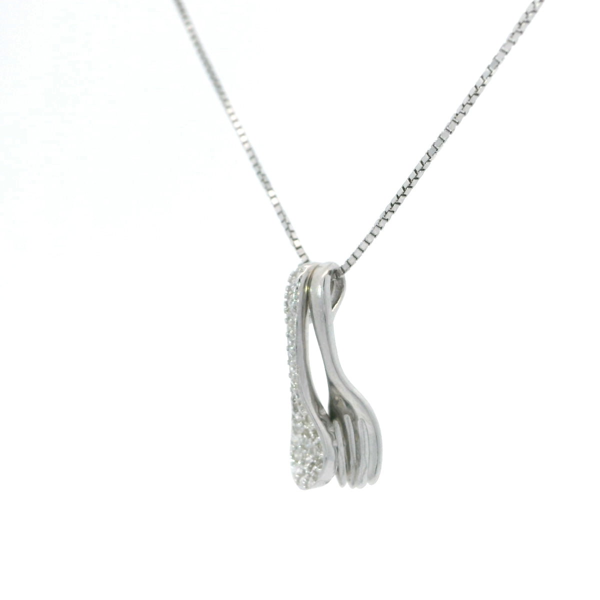 Elegant Silver Fork and Spoon Pendant