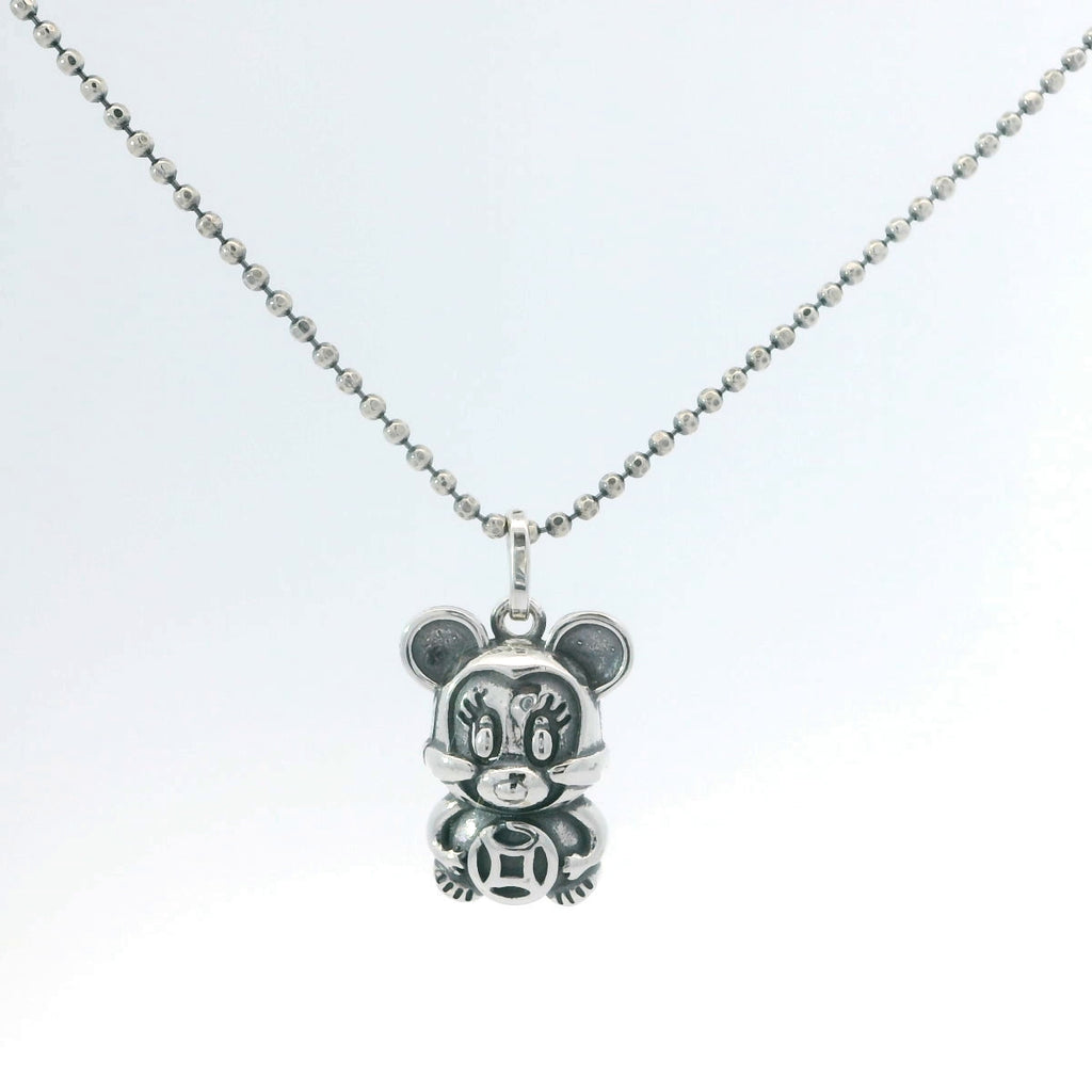 Charming Silver Bear Pendant Necklace