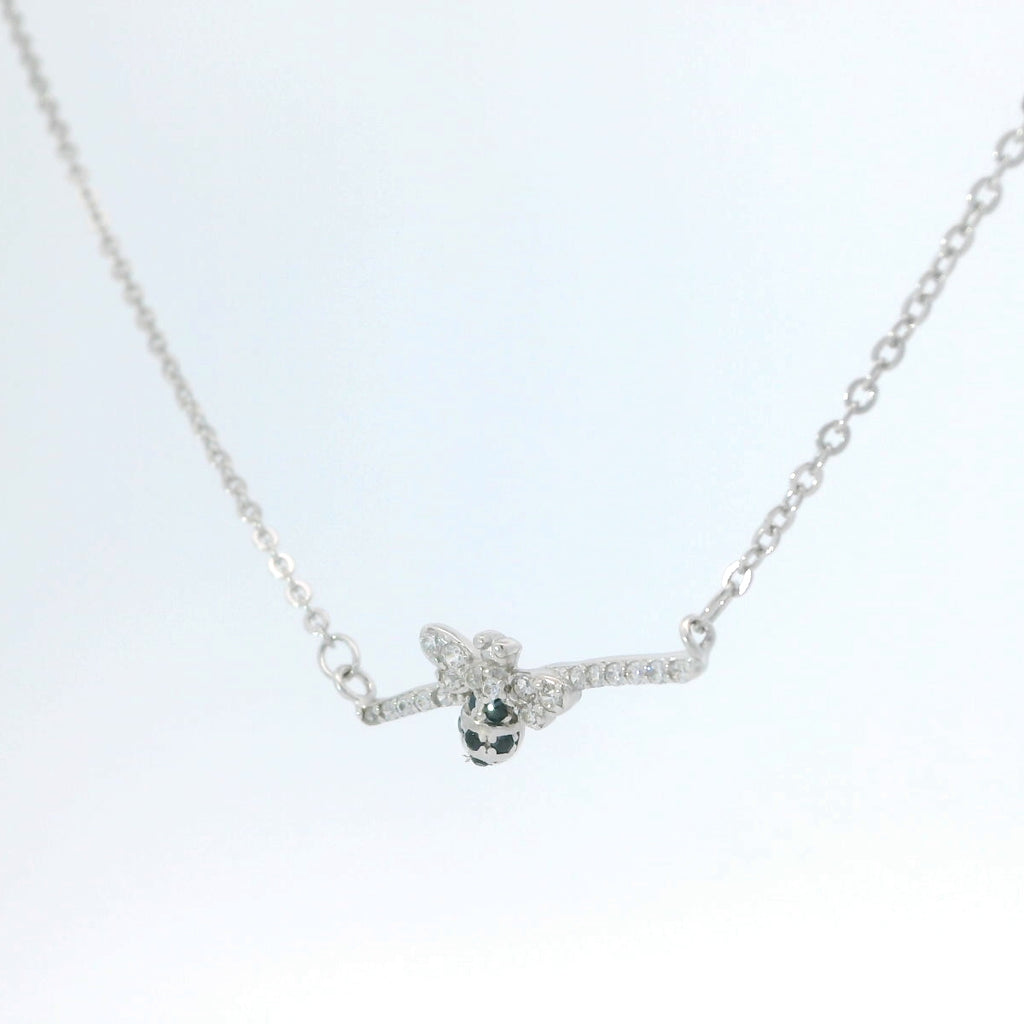 Elegant Silver Bee Necklace