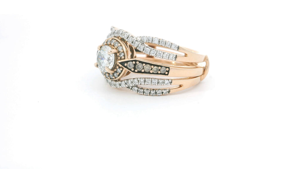 Gold Multi stone Ring with Round Brilliant Diamond