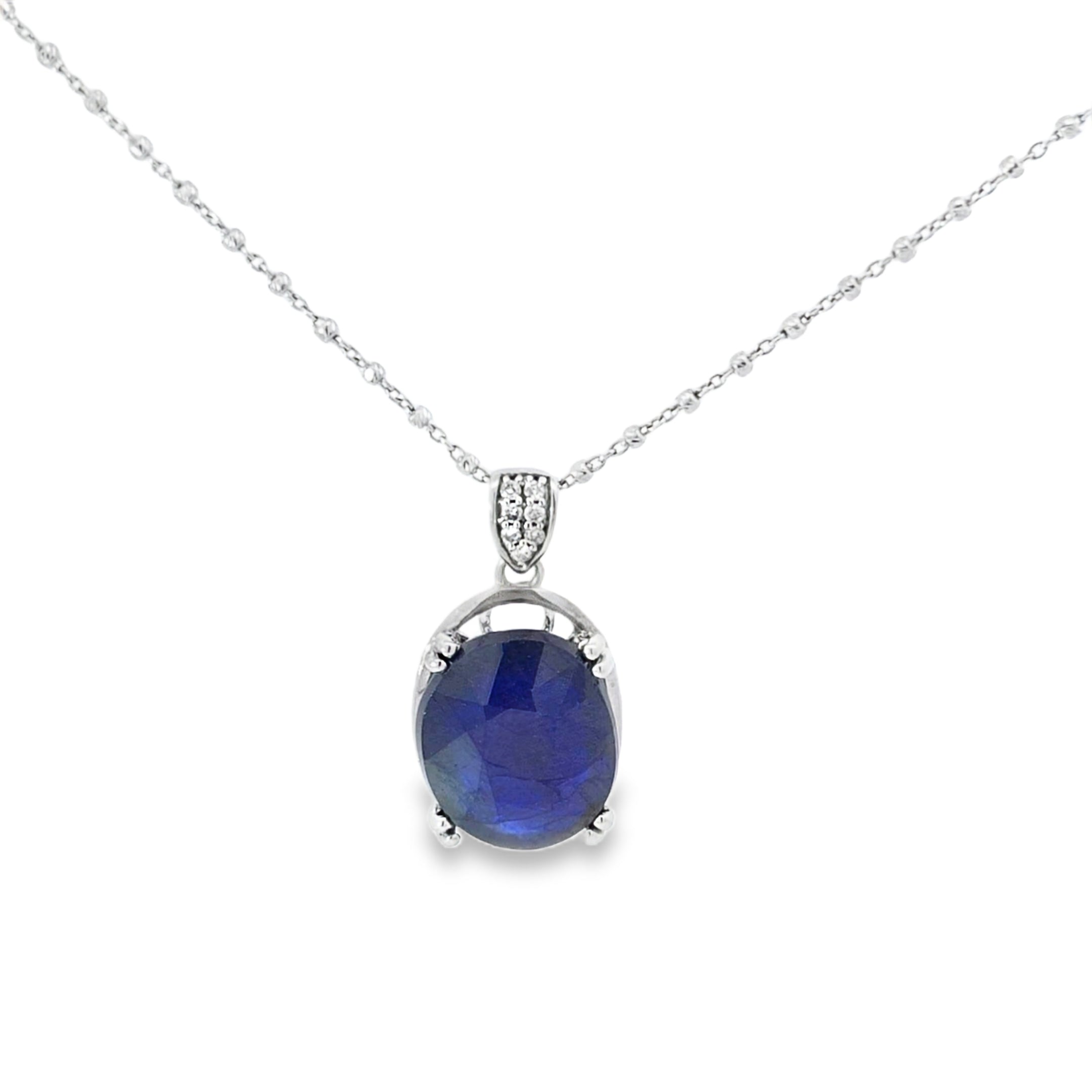white gold sapphire necklace
