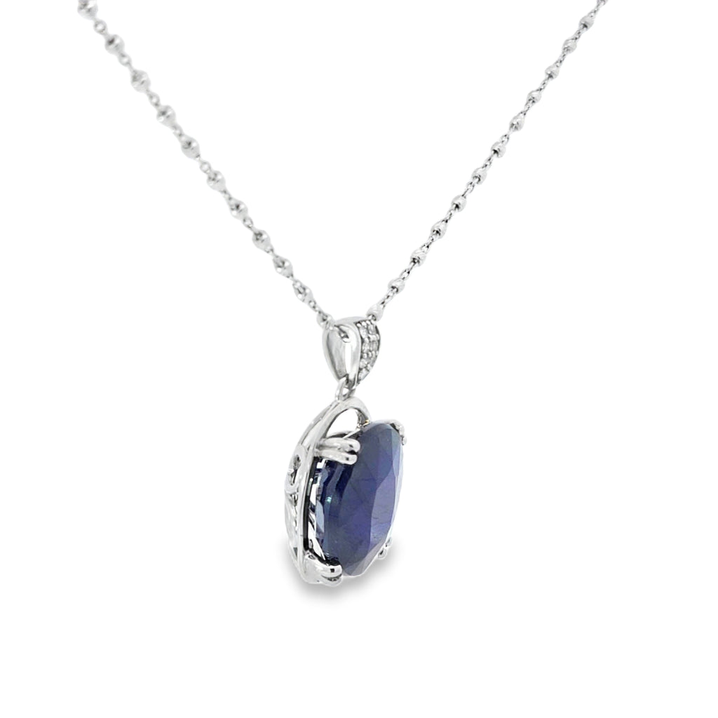white gold sapphire necklace