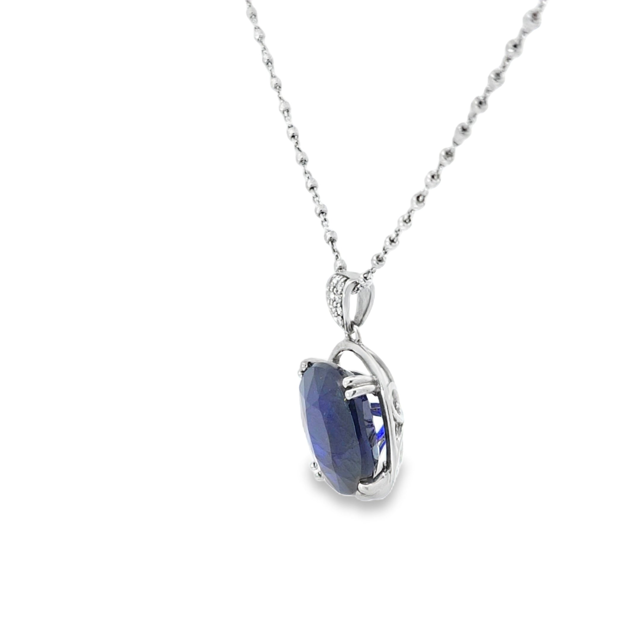 white gold sapphire necklace