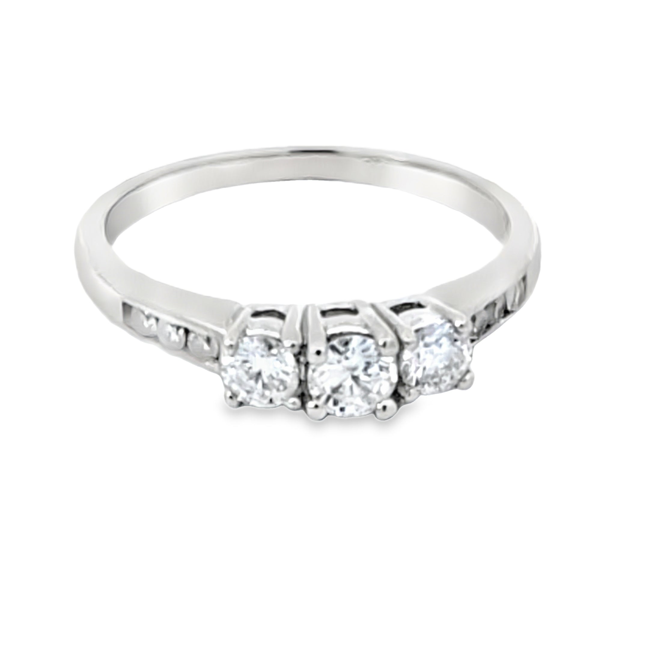 White Gold Three-Stone Diamond Ring