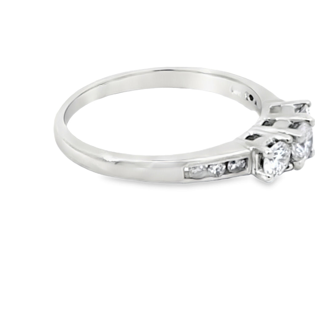 White Gold Three-Stone Diamond Ring