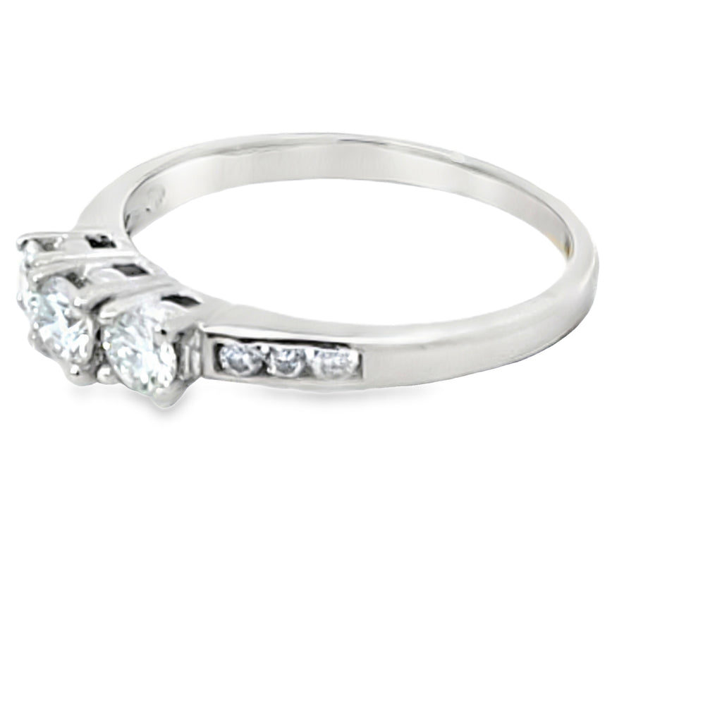 White Gold Three-Stone Diamond Ring