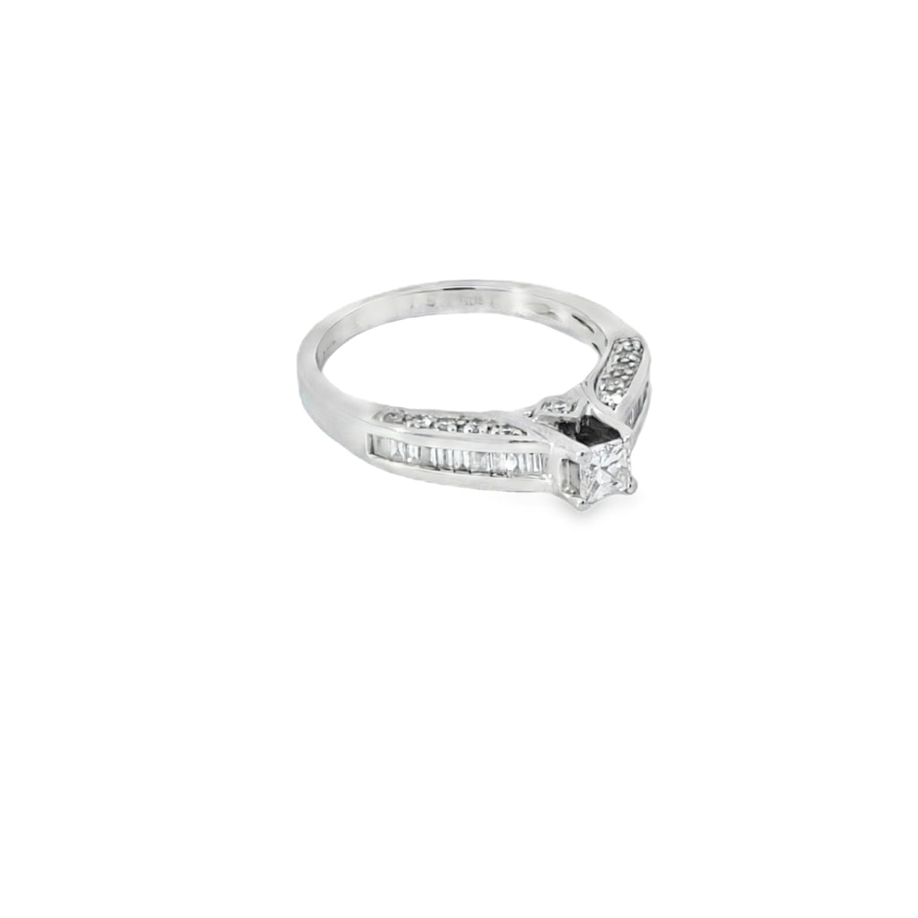White Gold Princess Cut Diamond Multi stone Ring