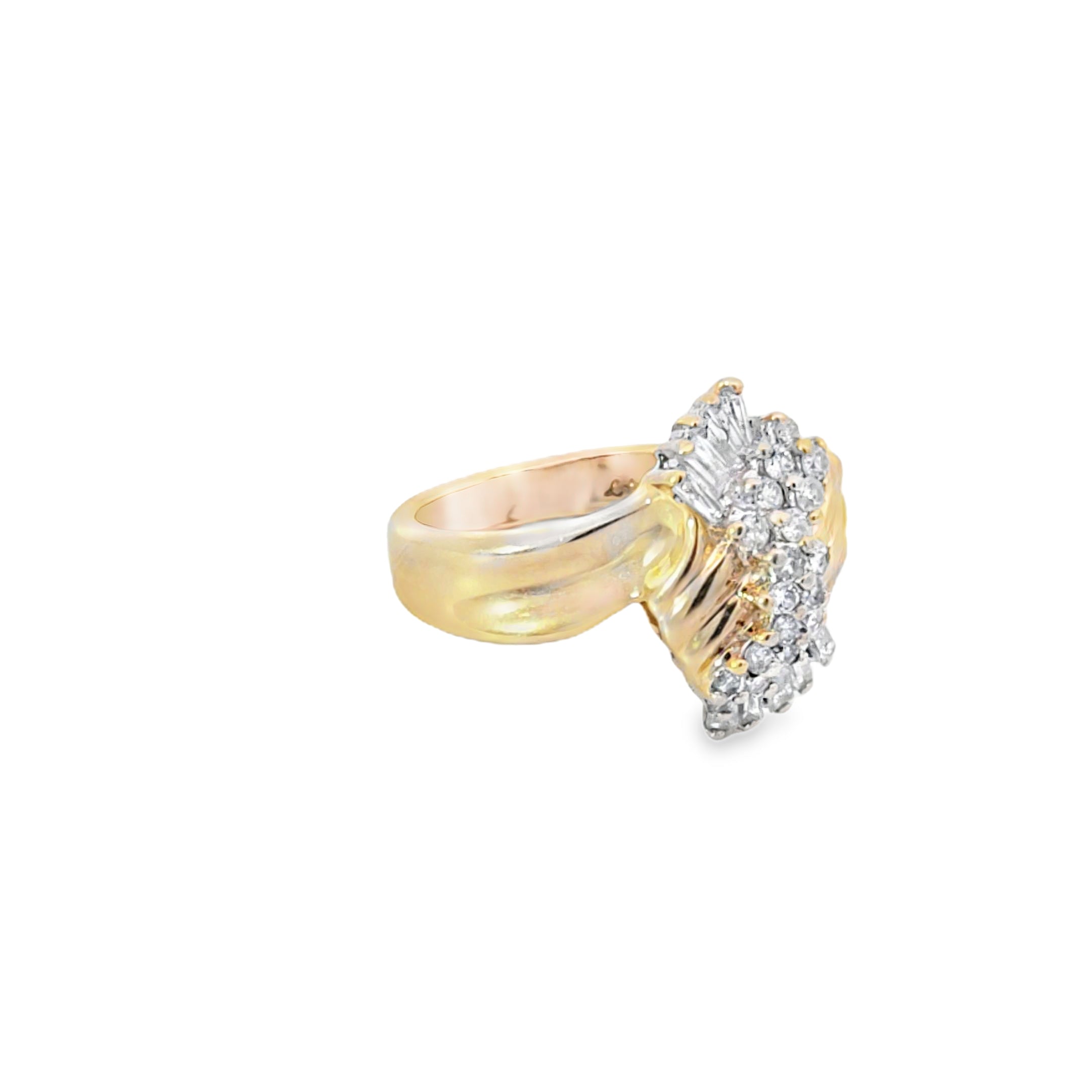 Yellow Gold Multistone Ring with Round Brilliant Diamonds