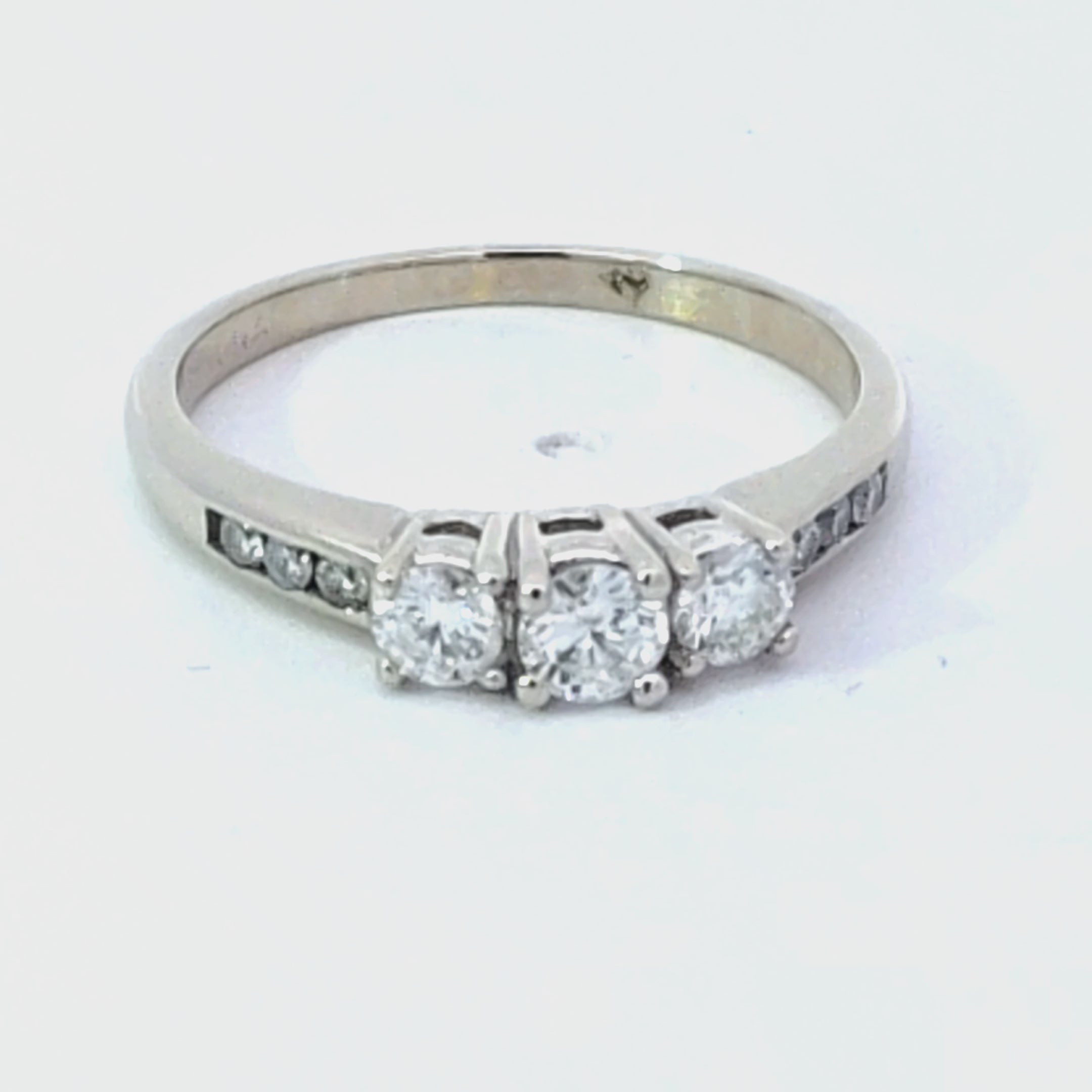 White Gold Three-Stone Diamond Ring