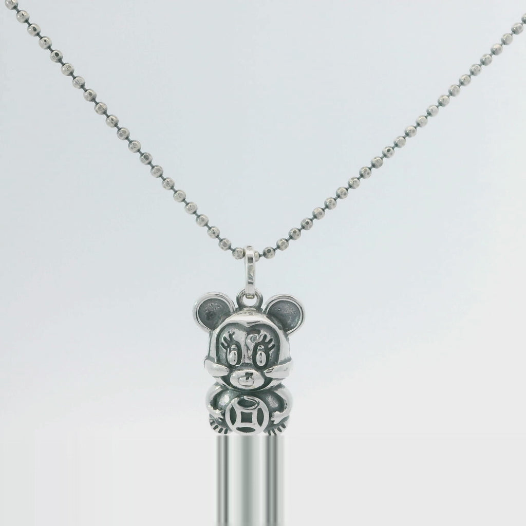 Charming Silver Bear Pendant Necklace