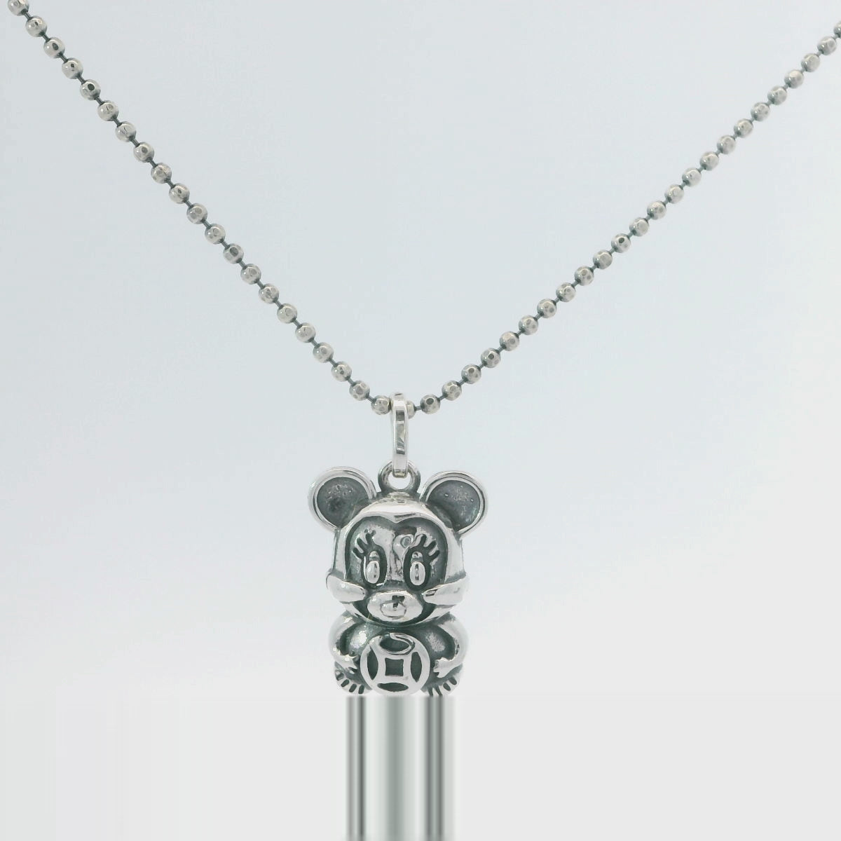 Charming Silver Bear Pendant Necklace