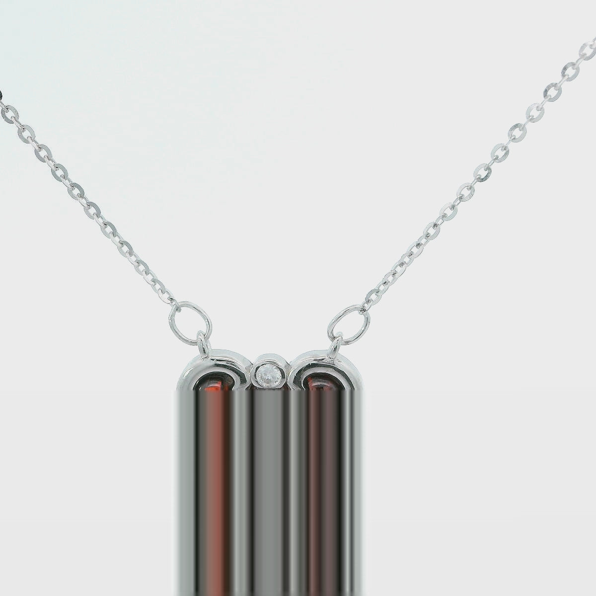 Elegant Silver and Orange Pendant Necklace