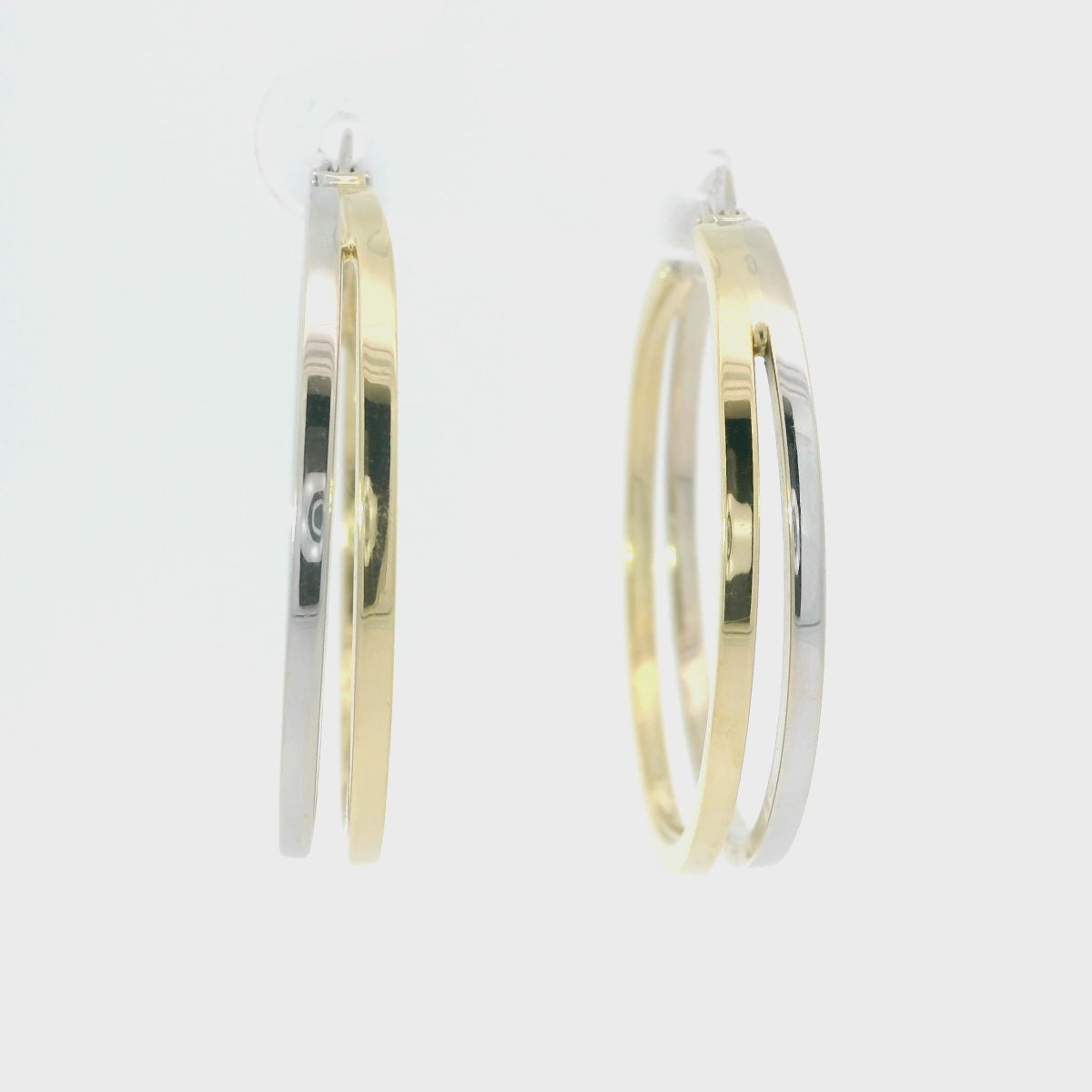 Elegant Two-Tone Hoop Earrings