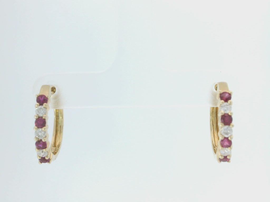 Elegant Ruby and Diamond Earrings