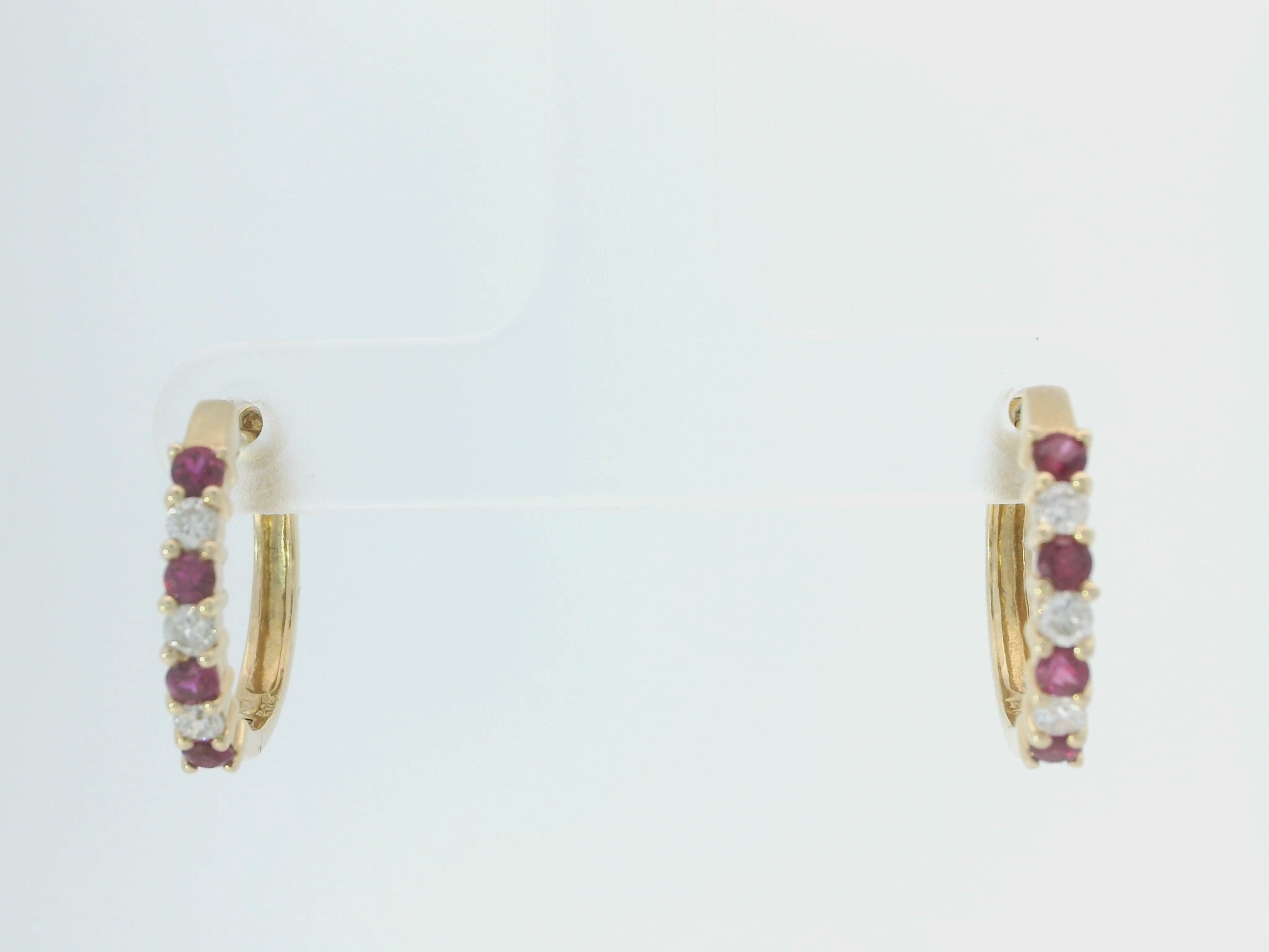 Elegant Ruby and Diamond Earrings