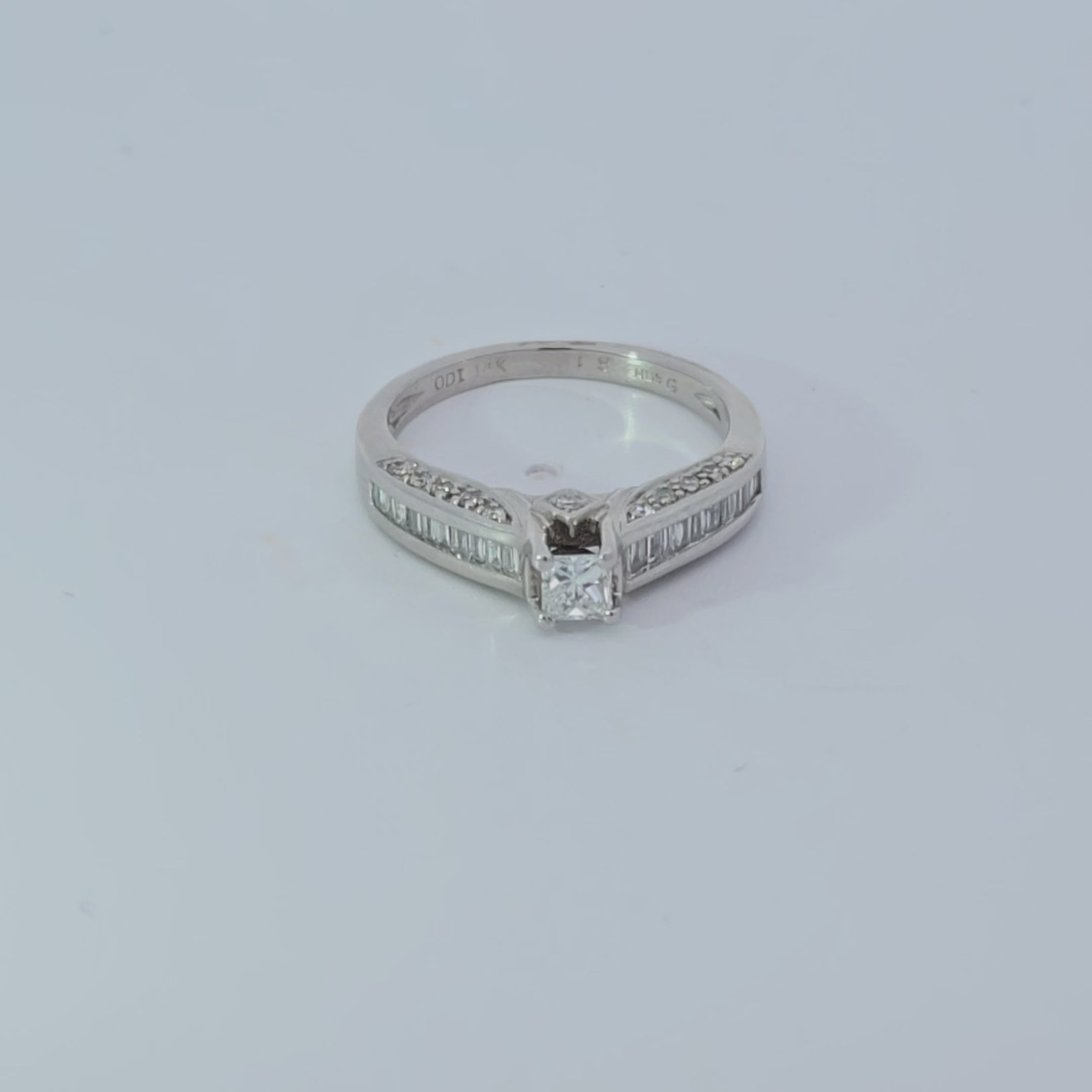 White Gold Princess Cut Diamond Multi stone Ring