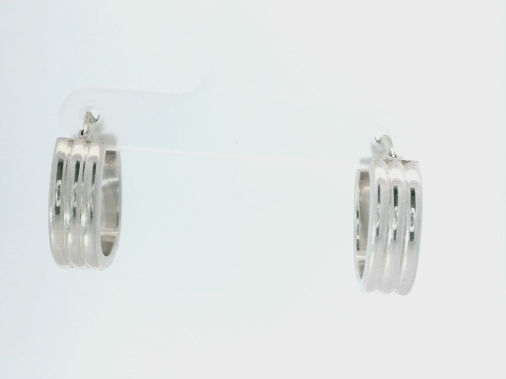 Elegant White gold Hoop Earrings