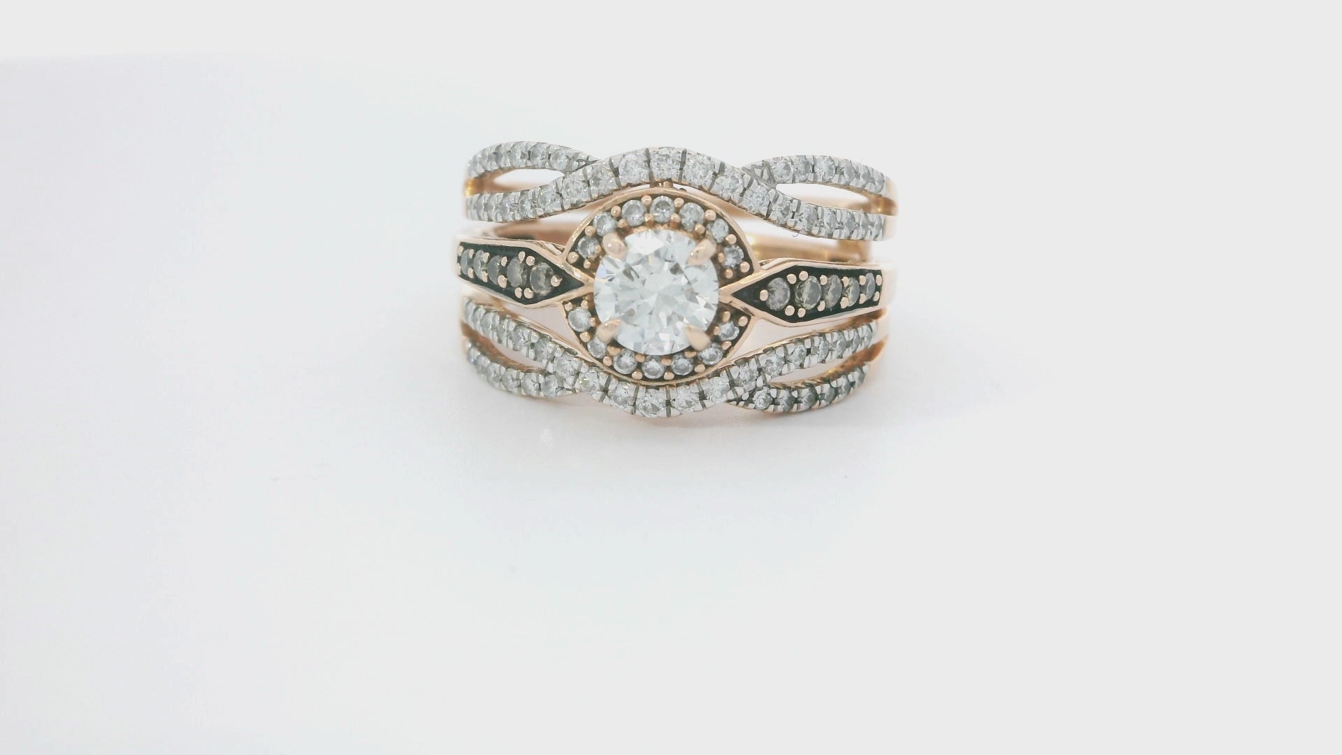 Gold Multi stone Ring with Round Brilliant Diamond